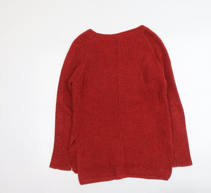 Womens UK Size 8 Wrap Red Pullover Jumper