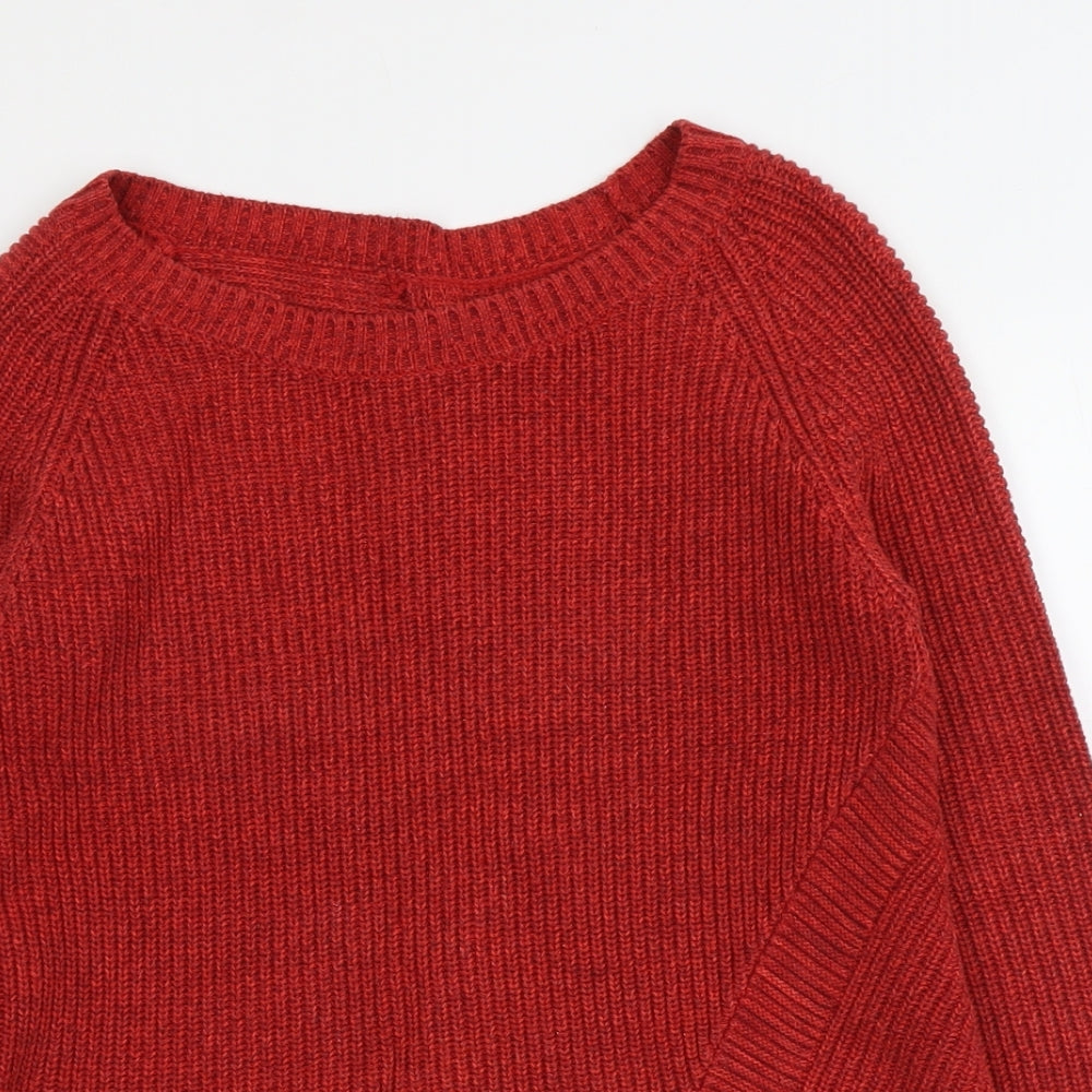 Womens UK Size 8 Wrap Red Pullover Jumper