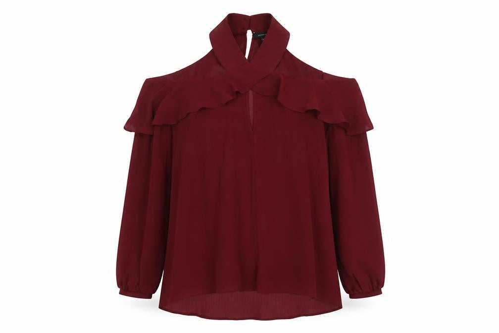 Womens UK Size 10 Atmosphere Red Basic Blouse