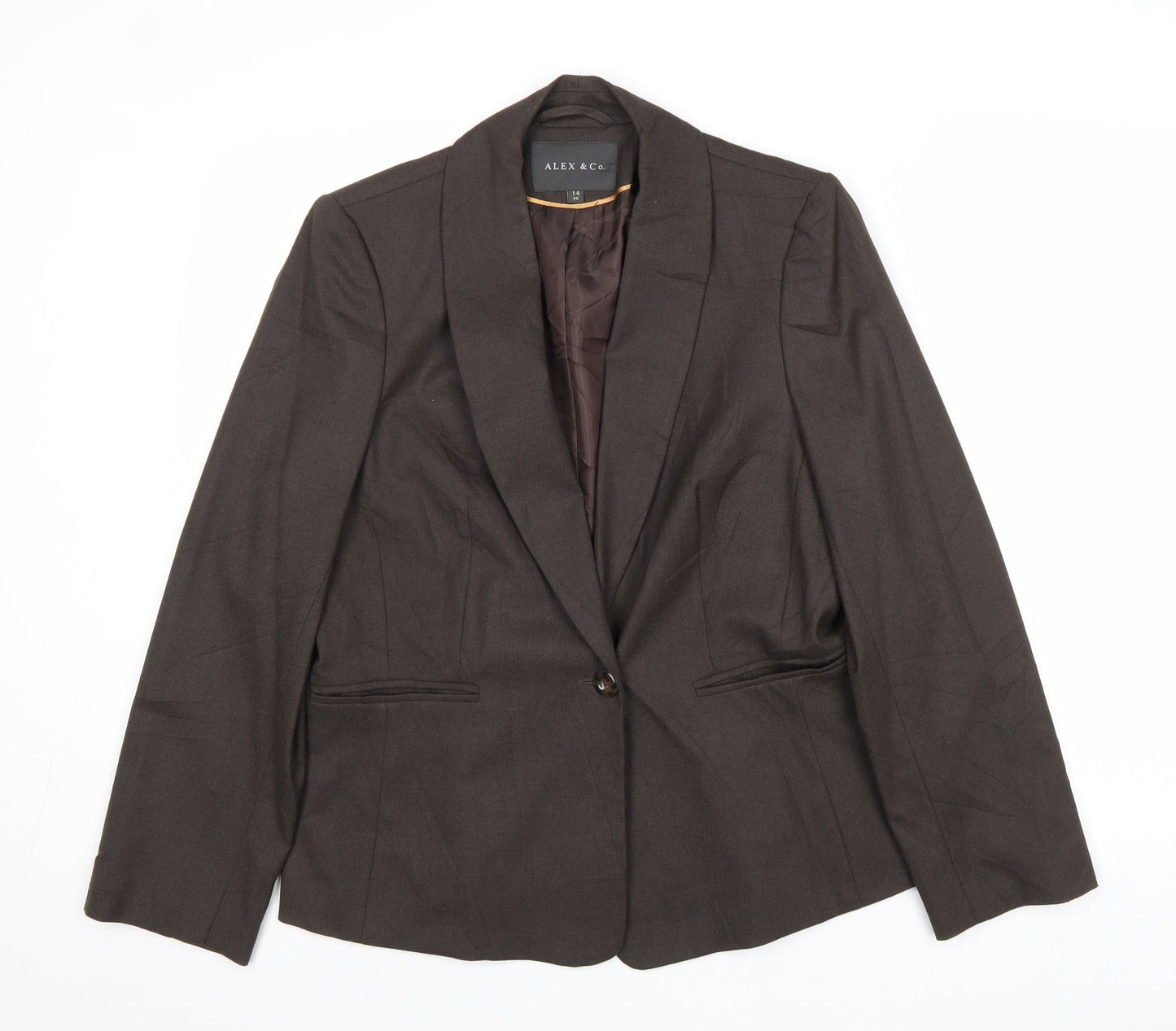 Womens UK Size 14 Alex & CO Regular Brown Suit Jacket