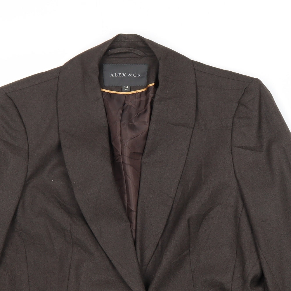 Womens UK Size 14 Alex & CO Regular Brown Suit Jacket