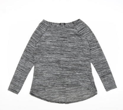 Sara Fashion Womens Grey Boat Neck Polyester Pullover Jumper Size S - Bow Detail