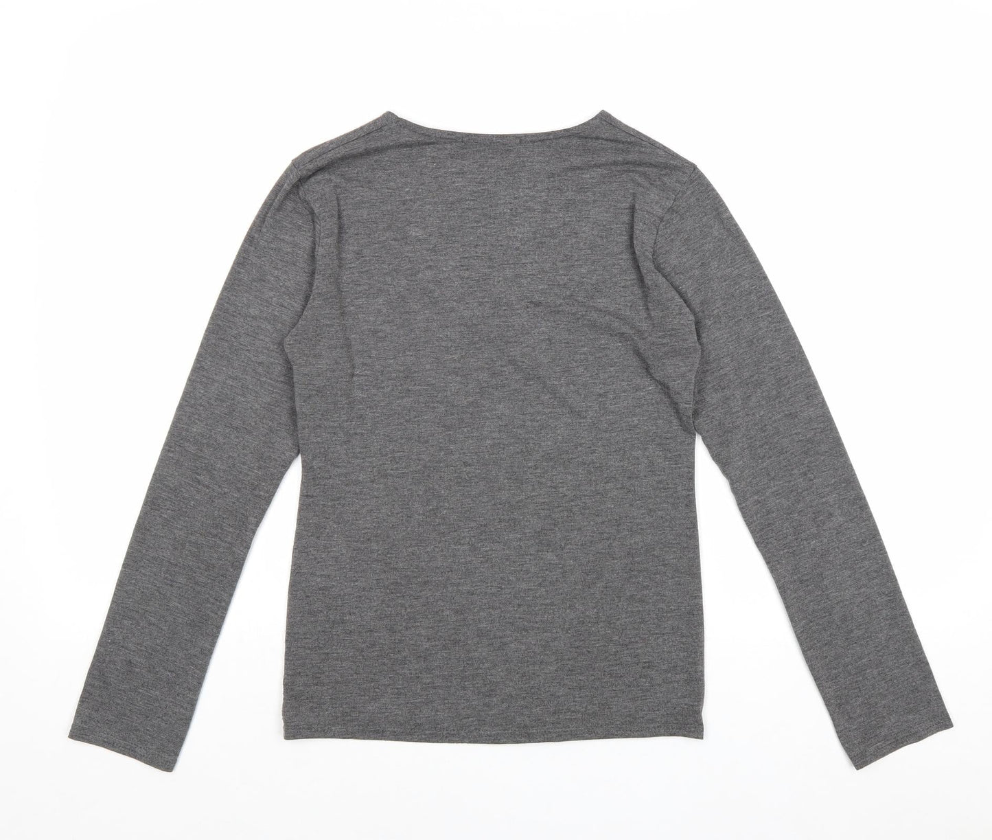 Womens UK Size S QED London Grey Basic Blouse