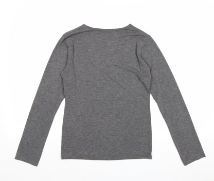 Womens UK Size S QED London Grey Basic Blouse