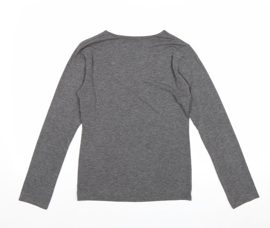 Womens UK Size S QED London Grey Basic Blouse