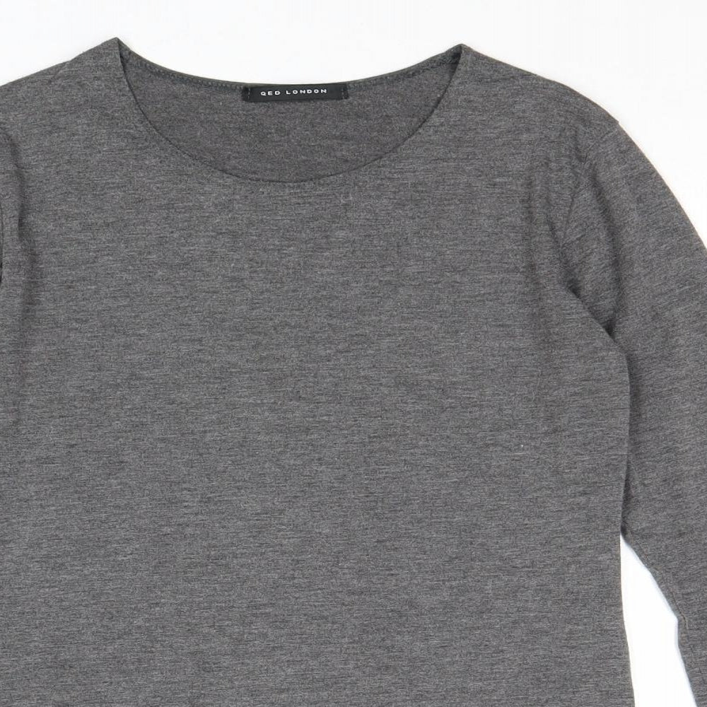 Womens UK Size S QED London Grey Basic Blouse
