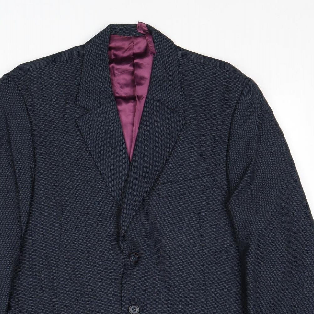 Barney Goodman Mens Blue Wool Jacket Suit Jacket Size 40 Regular