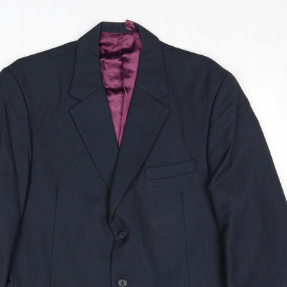 Barney Goodman Mens Blue Wool Jacket Suit Jacket Size 40 Regular
