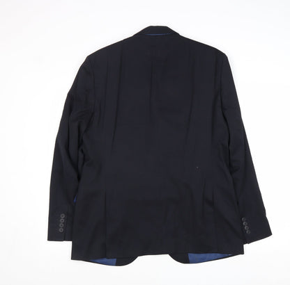 markis and Mens Blue Polyester Jacket Suit Jacket Size 40 Regular