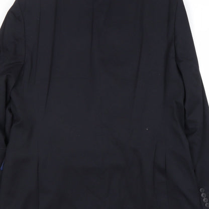 markis and Mens Blue Polyester Jacket Suit Jacket Size 40 Regular