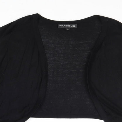 Womens UK Size 14 Warehouse Black Cardigan Jumper
