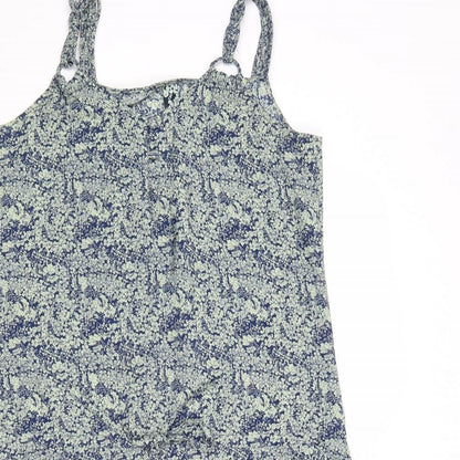 NEXT Womens Green Geometric Polyester Tank Dress Size 8 V-Neck Button