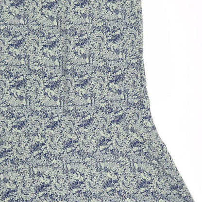 NEXT Womens Green Geometric Polyester Tank Dress Size 8 V-Neck Button