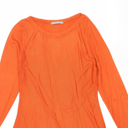 Marks and Spencer Womens Orange Acrylic Trapeze & Swing Size 10 Round Neck Pullover