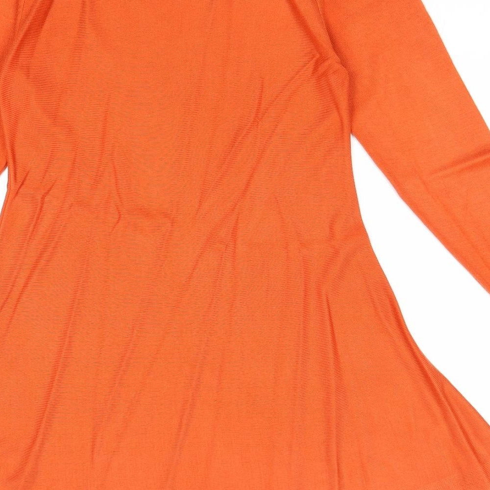 Marks and Spencer Womens Orange Acrylic Trapeze & Swing Size 10 Round Neck Pullover