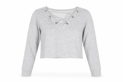 Missguided Womens Grey Polyester Pullover Sweatshirt Size 4 Pullover