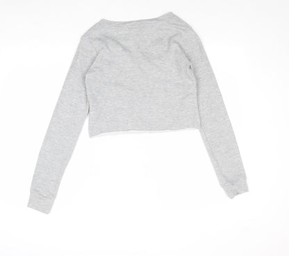 Missguided Womens Grey Polyester Pullover Sweatshirt Size 4 Pullover