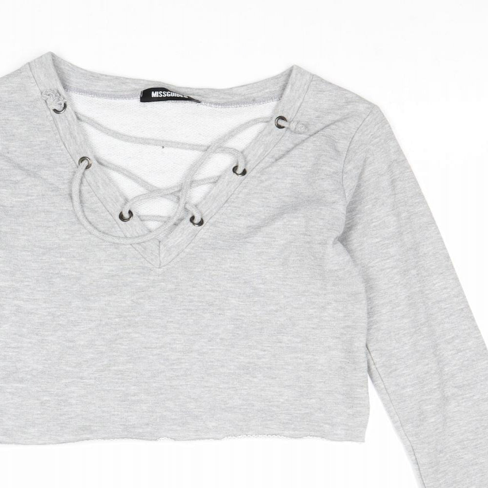 Missguided Womens Grey Polyester Pullover Sweatshirt Size 4 Pullover