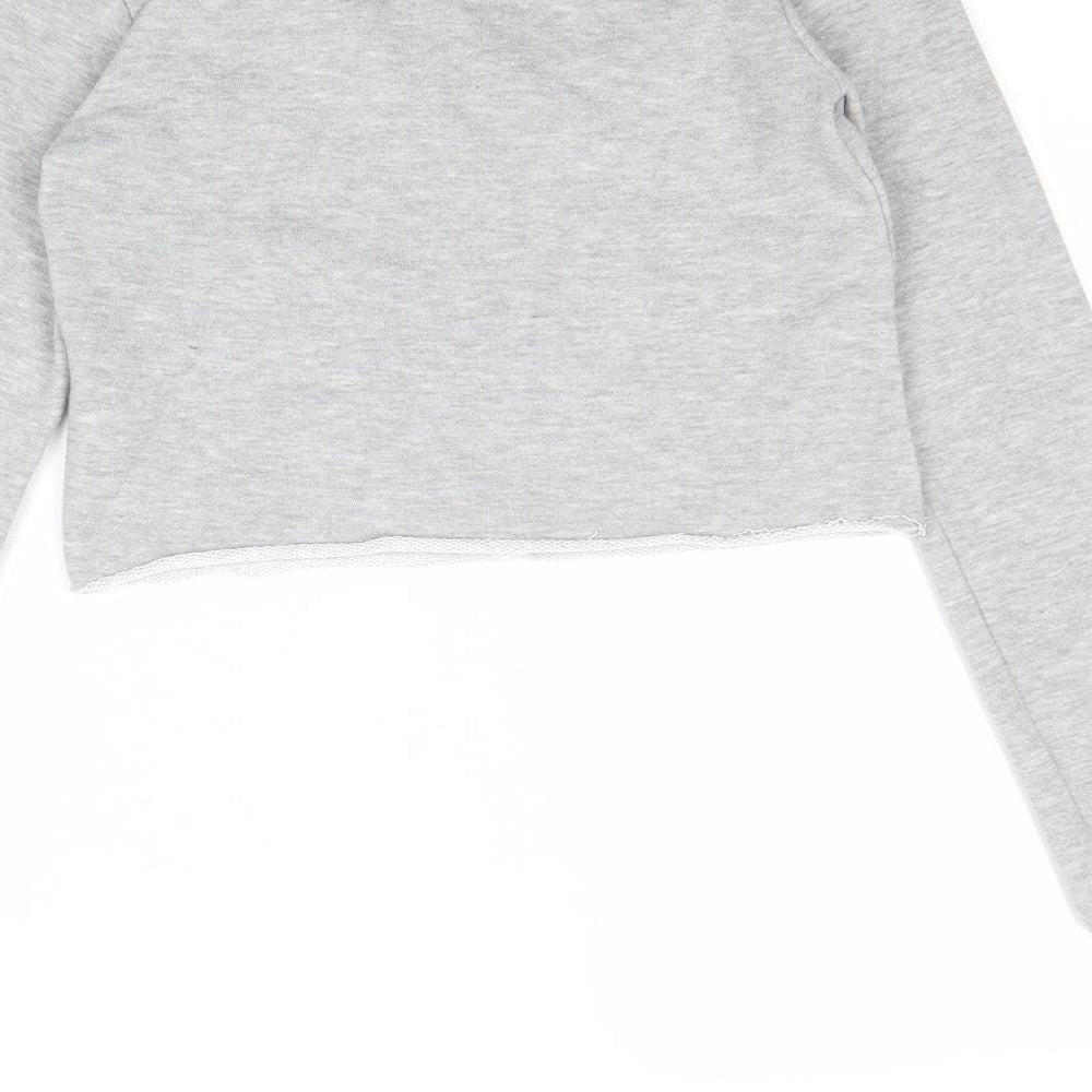 Missguided Womens Grey Polyester Pullover Sweatshirt Size 4 Pullover