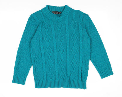 Womens UK Size S PINK Green Pullover Jumper