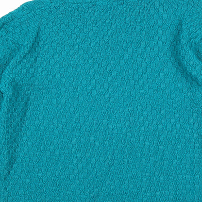 Womens UK Size S PINK Green Pullover Jumper