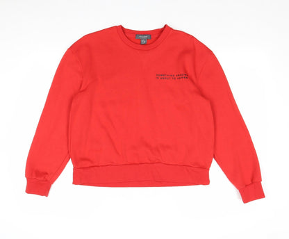 Primark Womens Red Polyester Pullover Sweatshirt Size 6 Pullover - Size 6-8