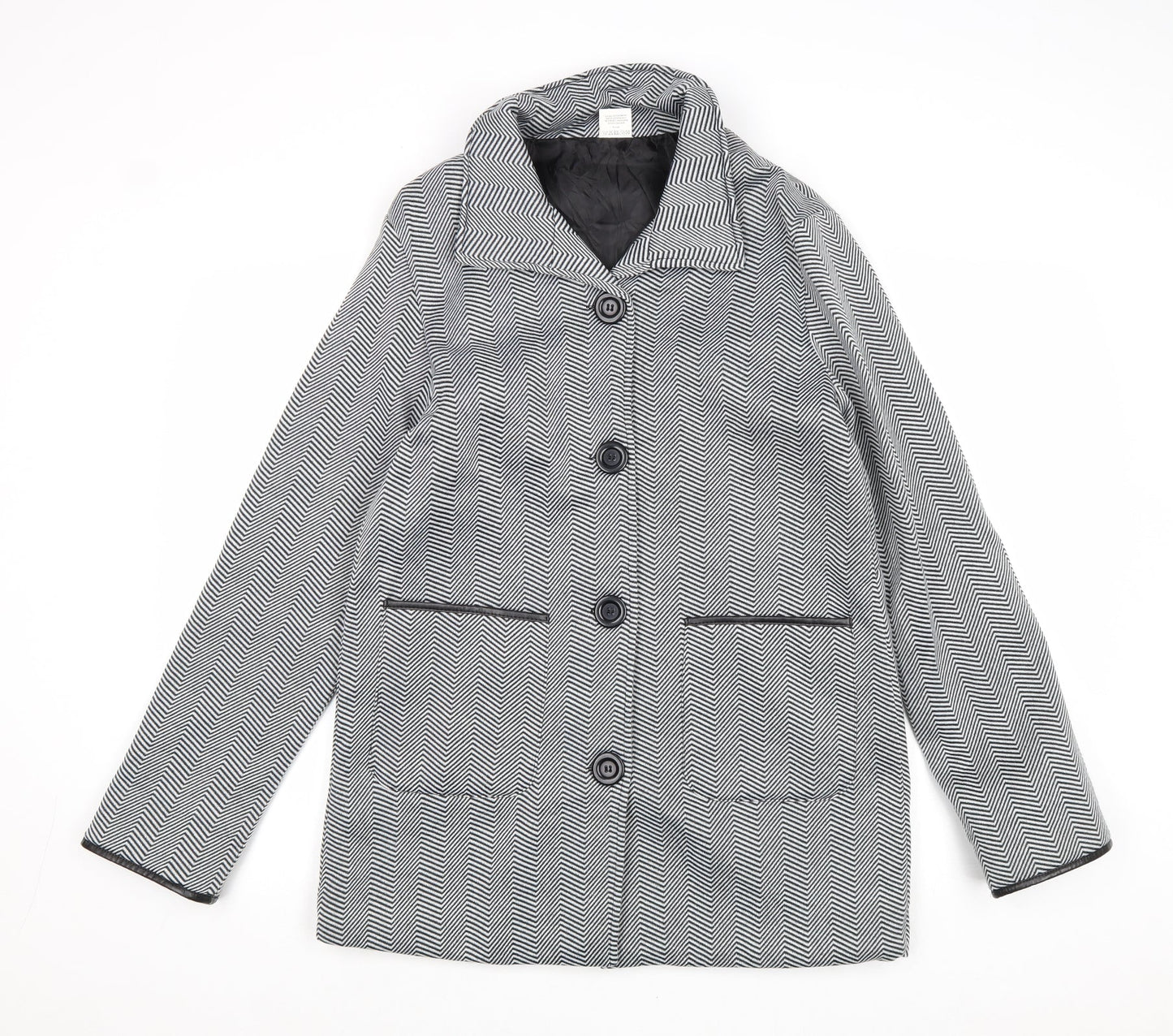 Womens UK Size 10 Anne De Lancay Black Overcoat
