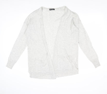 Avenue Womens Grey V-Neck Acrylic Cardigan Jumper Size 10