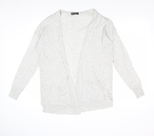 Avenue Womens Grey V-Neck Acrylic Cardigan Jumper Size 10