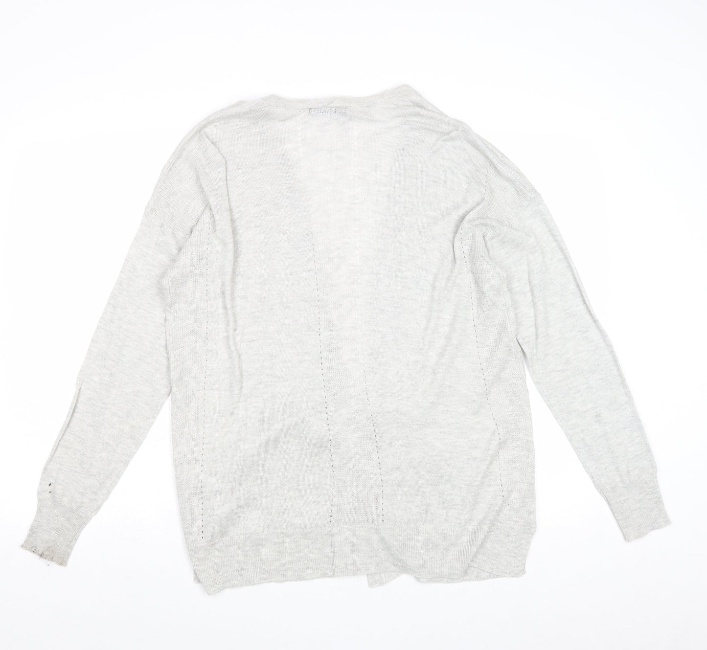 Avenue Womens Grey V-Neck Acrylic Cardigan Jumper Size 10