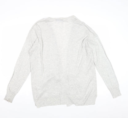 Avenue Womens Grey V-Neck Acrylic Cardigan Jumper Size 10