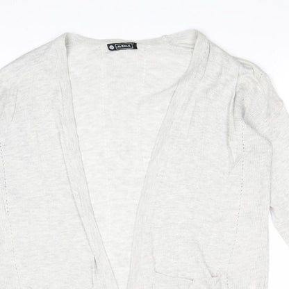 Avenue Womens Grey V-Neck Acrylic Cardigan Jumper Size 10