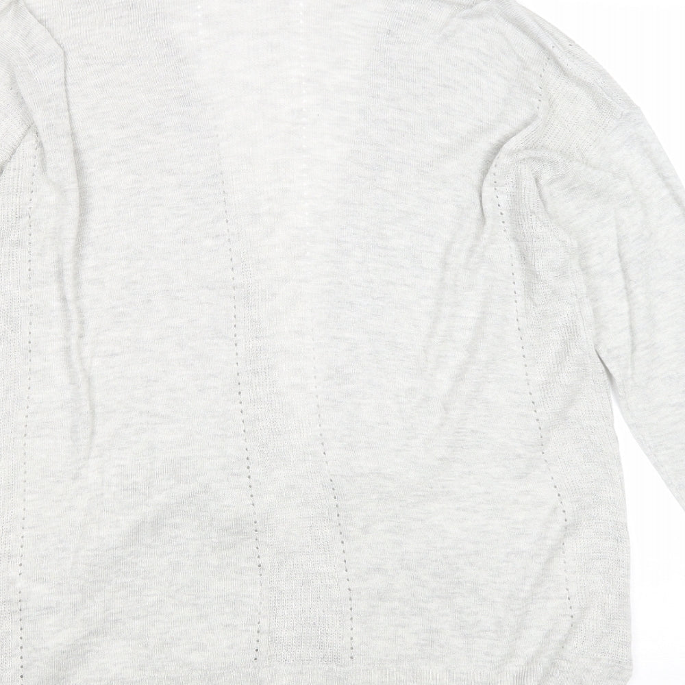 Avenue Womens Grey V-Neck Acrylic Cardigan Jumper Size 10