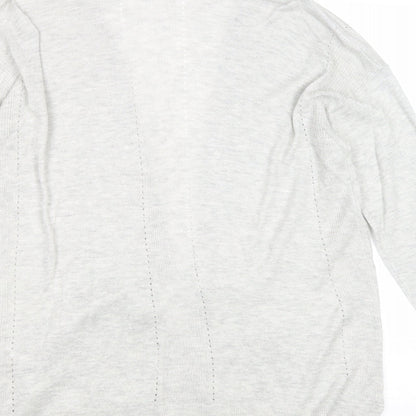 Avenue Womens Grey V-Neck Acrylic Cardigan Jumper Size 10