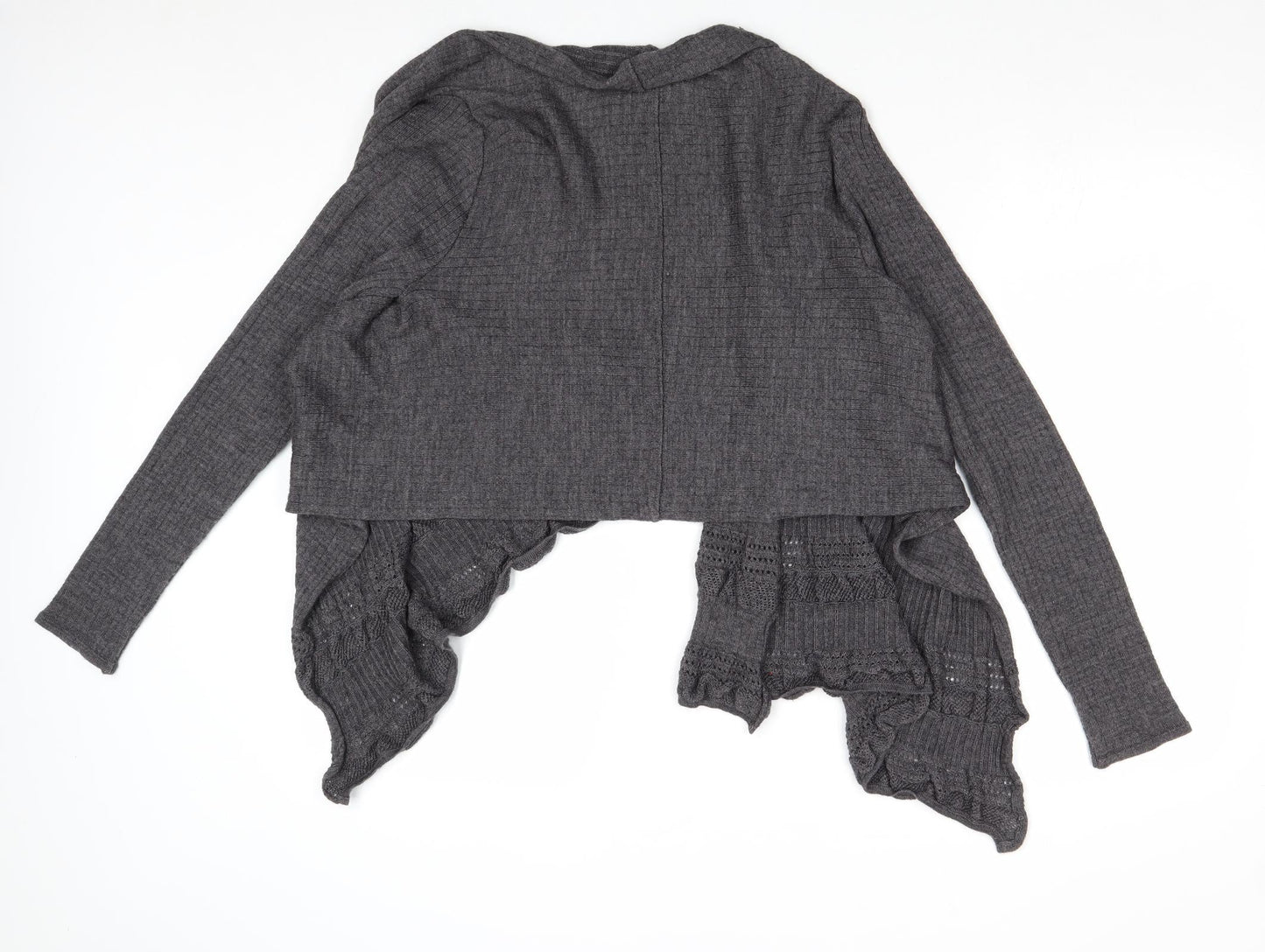 Lo Ri Womens Grey V-Neck Wool Cardigan Jumper Size L