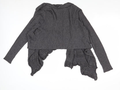Lo Ri Womens Grey V-Neck Wool Cardigan Jumper Size L