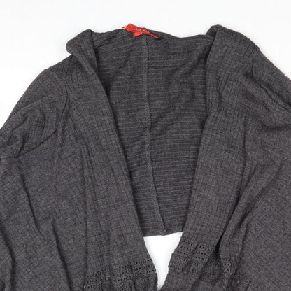 Lo Ri Womens Grey V-Neck Wool Cardigan Jumper Size L