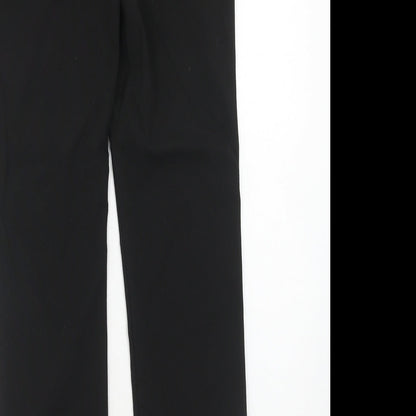 Marks and Spencer Girls Blue Polyester Chino Trousers Size 12-13 Years Regular Zip