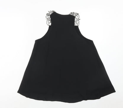 Womens UK Size 8 River Island Black Basic Blouse