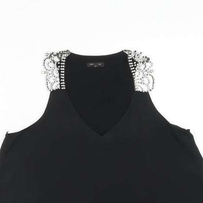 Womens UK Size 8 River Island Black Basic Blouse