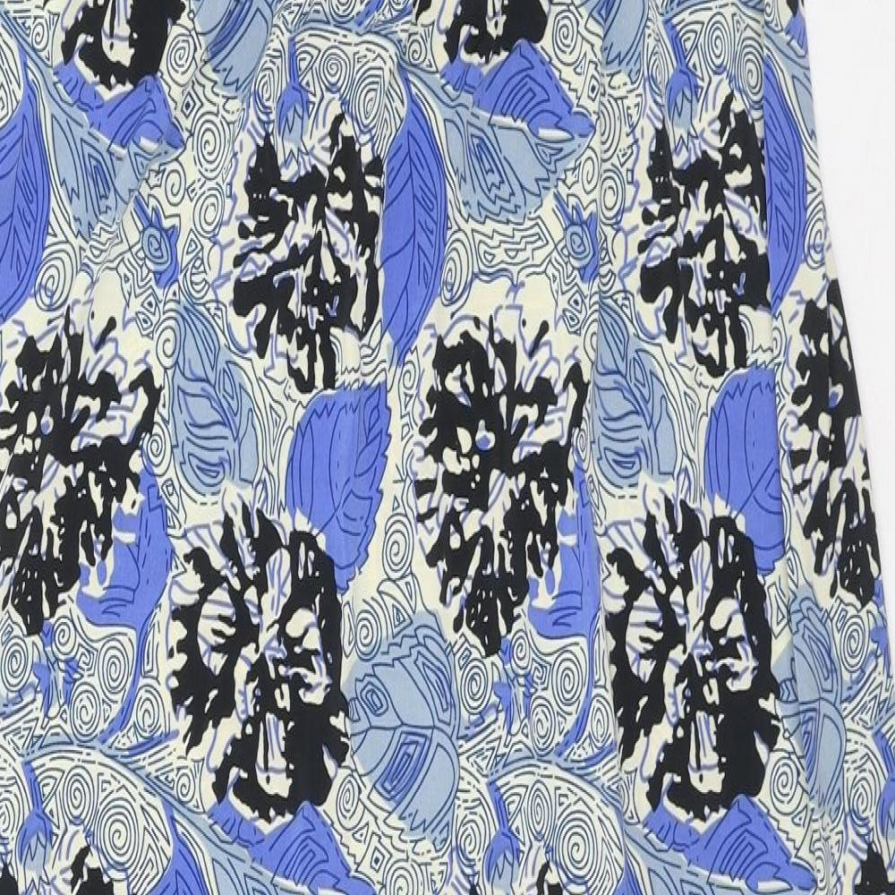 Speed Control Womens Blue Floral Polyester Tank Dress Size S V-Neck Pullover