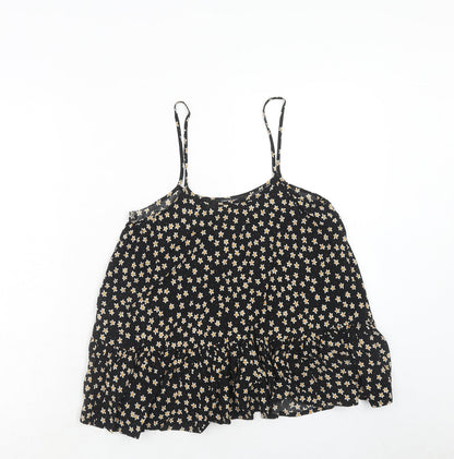 Womens UK Size S Mango Black Camisole Tank