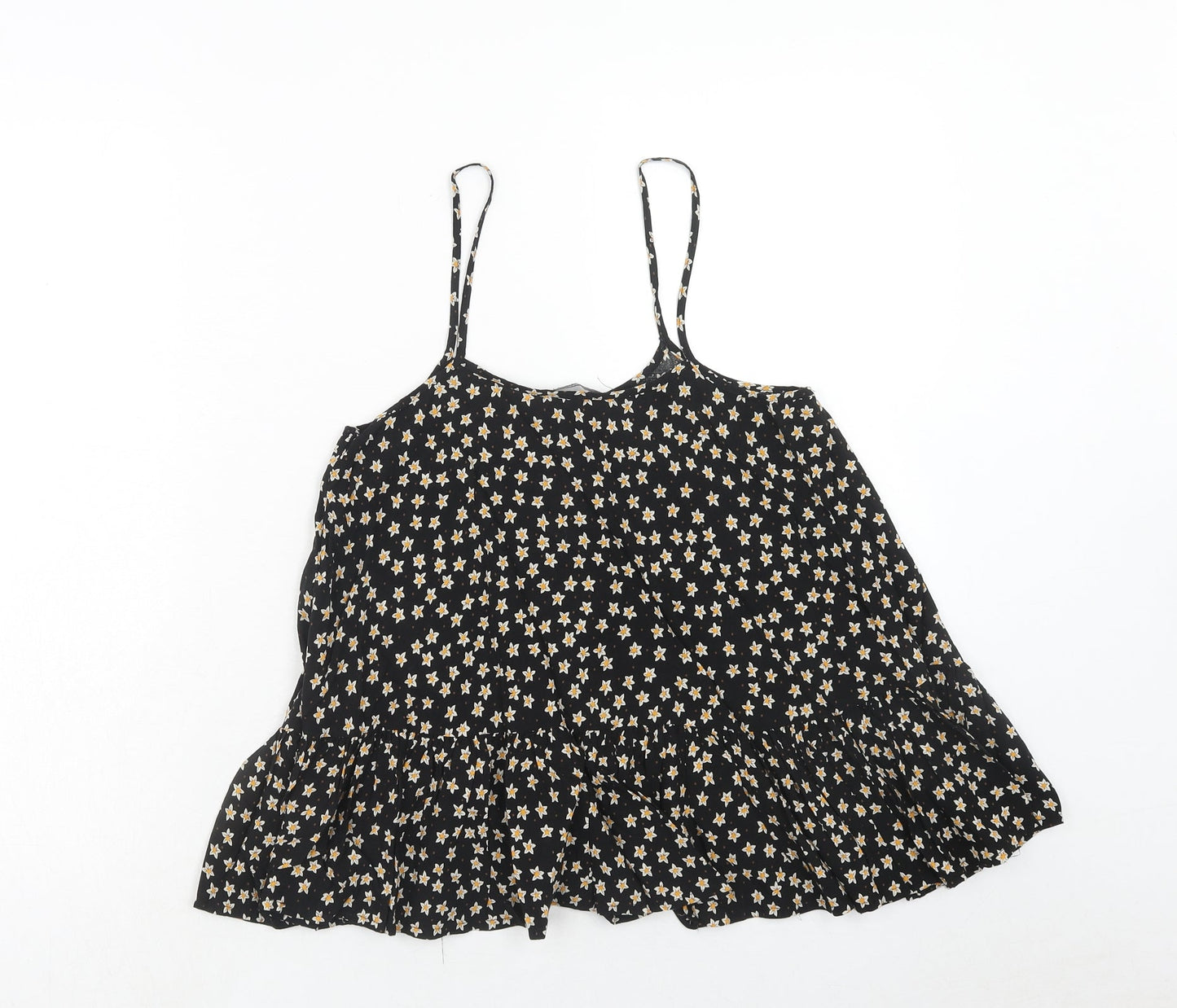 Womens UK Size S Mango Black Camisole Tank