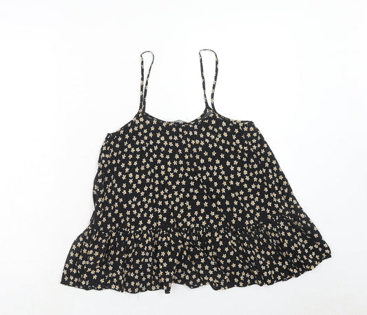 Womens UK Size S Mango Black Camisole Tank