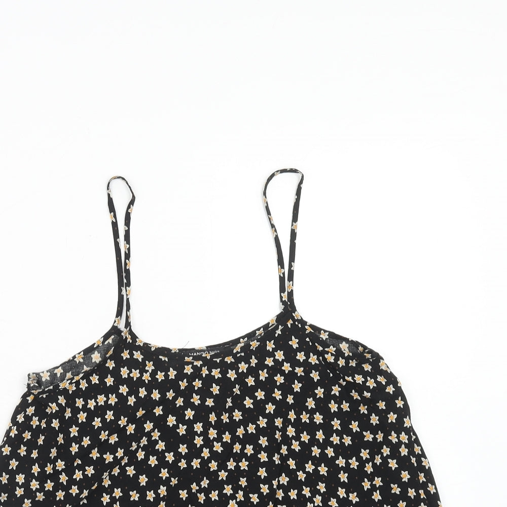 Womens UK Size S Mango Black Camisole Tank