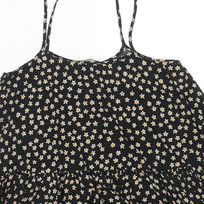 Womens UK Size S Mango Black Camisole Tank
