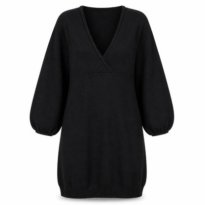Mango Womens Black Acrylic A-Line Size S V-Neck Pullover