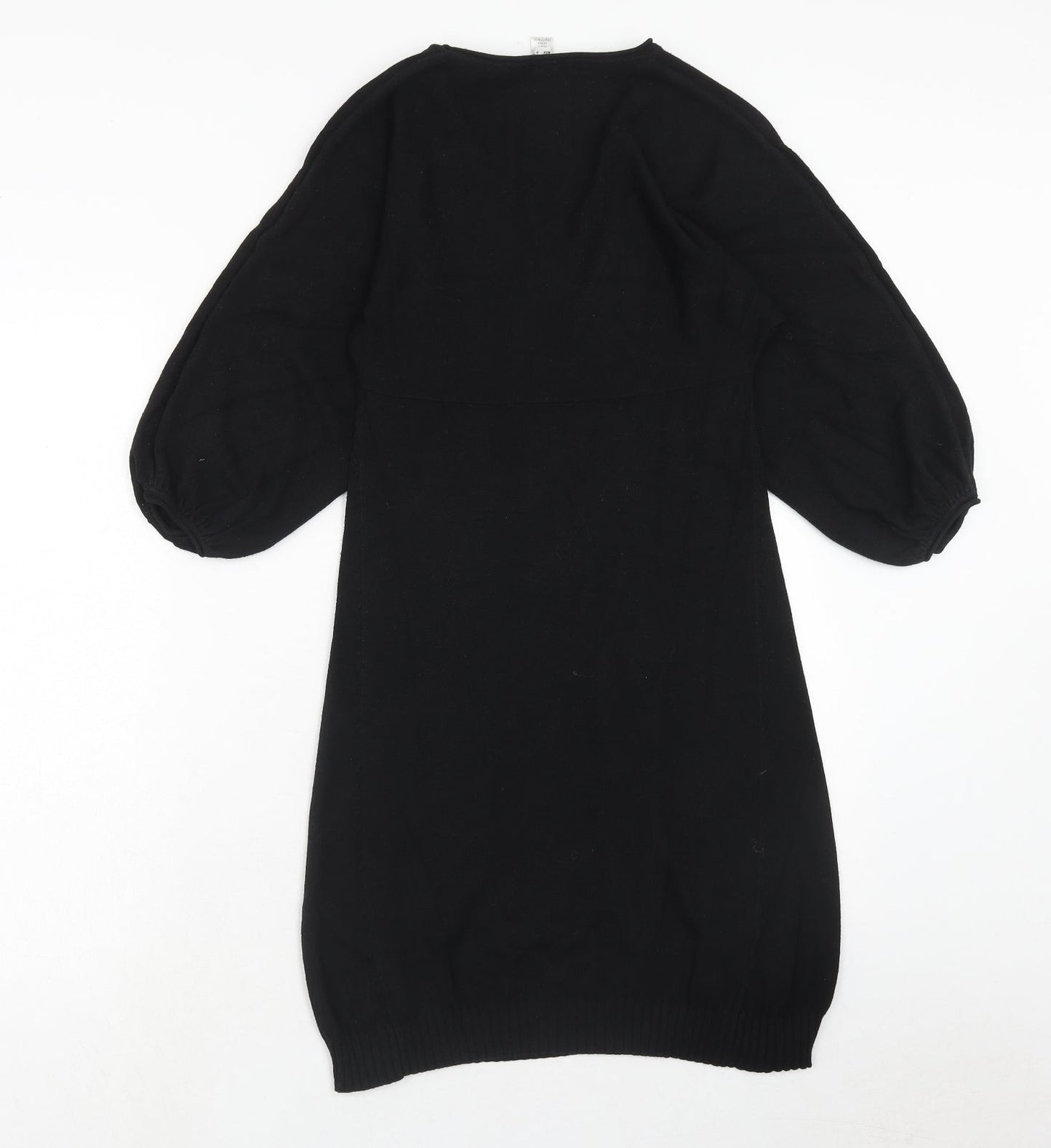 Mango Womens Black Acrylic A-Line Size S V-Neck Pullover