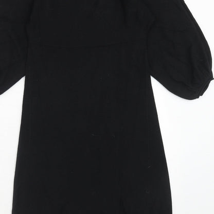 Mango Womens Black Acrylic A-Line Size S V-Neck Pullover