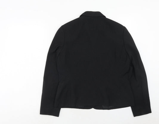 NEXT Womens Black Polyester Jacket Suit Jacket Size 14